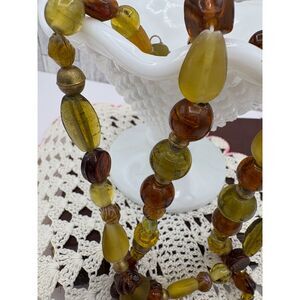 Gorgeous Vintage MCM Double Strand Art Glass Necklace